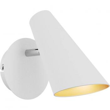 Aplique de pared Lucande Wibke en blanco, hecho de metal, para salón y comedor, 1 llama, tipo GU10