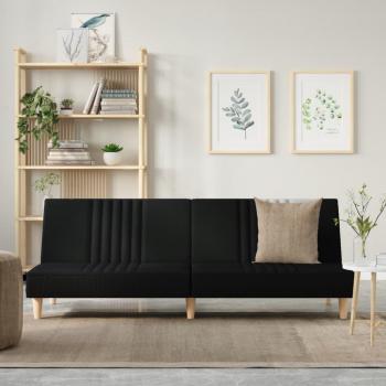 Sofá Cama Negro de Tela vidaXL