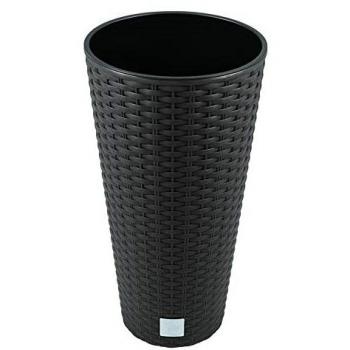 Maceta Rato 64 Litros con Inserto 40 x 40 x 76,3 Cm - Blanco y Antracita