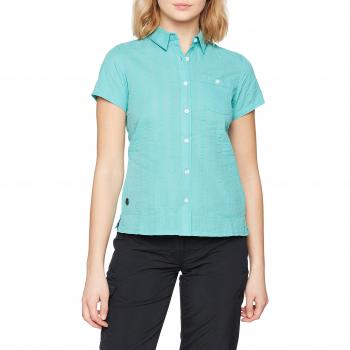 Regatta Jerbra II Camisas de Manga Corta para Mujer, Mujer, Camisetas, RWS084 7SZ08L, Verde a Rayas, 8