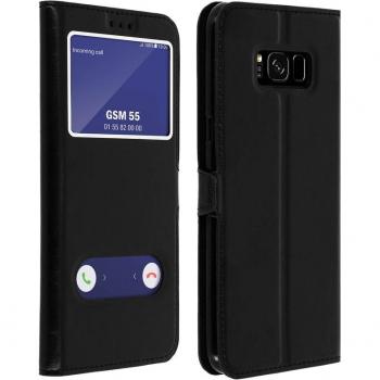 Funda Libro con Doble Ventana Negra para Samsung Galaxy S8 Plus
