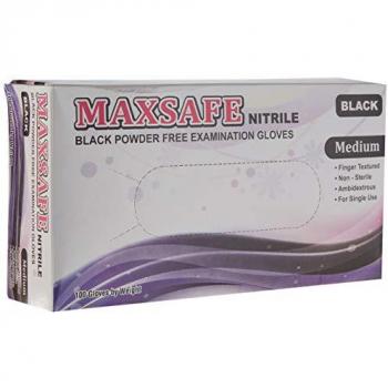 Guantes de nitrilo Maxsafe tamaño M color negro 100 piezas 110 g