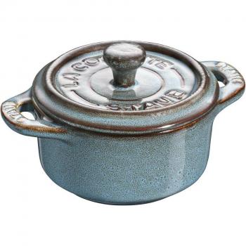 Staub - Mini Cocotte Redonda de cerámica de 10 cm, Cacerola con Esmaltado Interior para Estofar, Guisar y Cocinar en todo tipo de cocinas incluyendo inducción