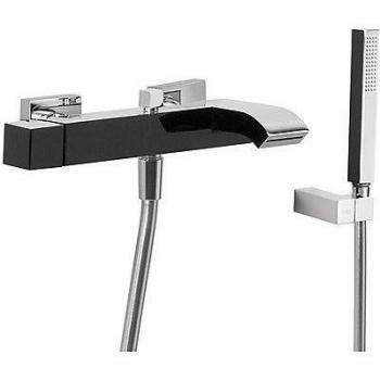 Tres Griferia - Monomando Bañera‑Ducha Con Cascada. Ducha De Mano Anticalcárea Con Soporte Orientable Y Flexo Satin