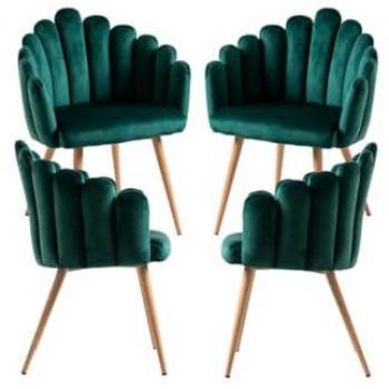 Pack 4 Sillones de Comedor Main Terciopelo Verde
