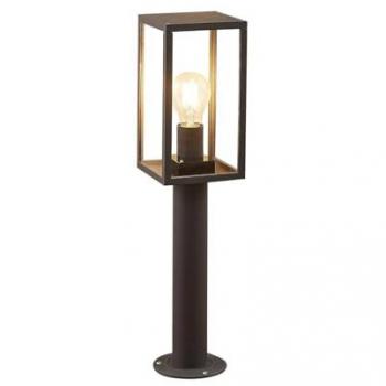 Lámpara de exterior Filimon, baliza moderna de aluminio y vidrio, gris oscuro, E27, dimmable