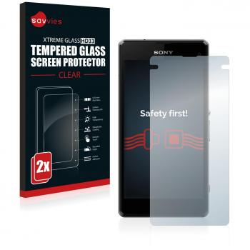 [2-Unidades] Savvies Protector Cristal Templado para Sony Xperia Z1 Compact D5503 Protector Pantalla Vidrio - Dureza 9H