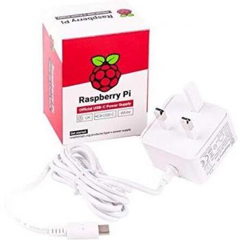 Fuente de Alimentación Raspberry Pi 15W USB Type-C 5.1V 3A Enchufe UK