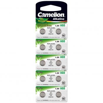 Pack de 10 Pilas Alcalinas Camelion AG0 LR63 1,5V sin Mercurio