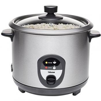 Tristar RK-6127 Arrocera, Capacidad 1.5 litros, Función para Mantener el Calor, Apagado Automático, Incluye Taza Medidora, Espátula y Cuchara, revestimiento antiadherente del recipiente, 500 W