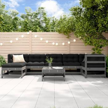 Conjunto de muebles de jardín 8 piezas en madera maciza de pino