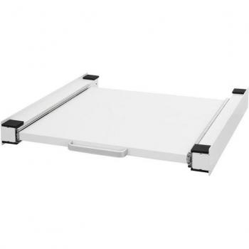 Bastidor Intermedio con Estante Extraíble de Acero Blanco 60 x 60 cm para Lavadora y Secadora