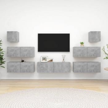 Set de muebles de salón TV 7 piezas madera de ingeniería 100 x 30 x 30 cm