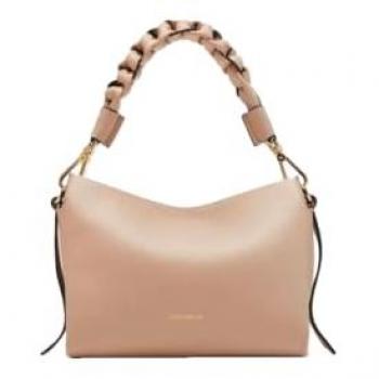 Coccinelle Boheme Pink Leather Handbag with Shoulder Strap 23 cm
