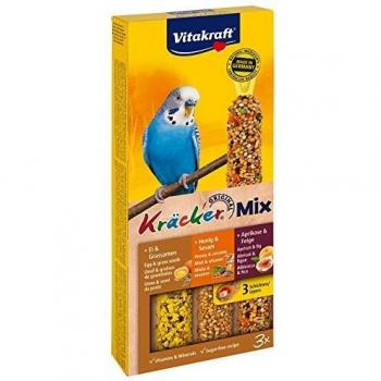 Vitakraft Kräcker Trio-Mix Periquitos Galletas - 2 x Huevo/Albaricoque/Miel