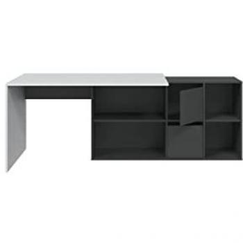 Mesa de Escritorio Reversible Pebles - Blanco / Gris Antracita