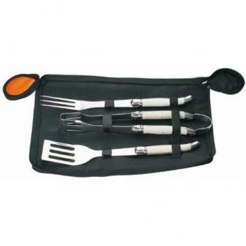 Pradel Excellence IBQ0304S - Kit de Utensilios para barbacoas, Color Negro
