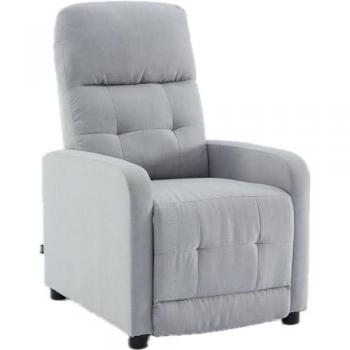 Sillón Relax Reclinable Manual Tapizado en Tela Gris Claro