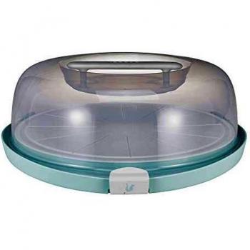 Caja para Tartas Emilio 13,5 cm - Plástico Sin BPA - Color Acuamarina con Servierplatte y Schneiderillen