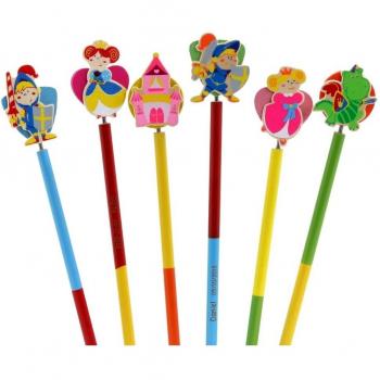Mopec WA533 - Lápiz decorado surtido en 6 modelos de personajes, pack de 12 unidades