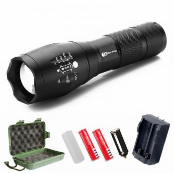 Linterna LED, Juzihao Linternas Táctica Militar Recargable con 5 Modos Zoomable