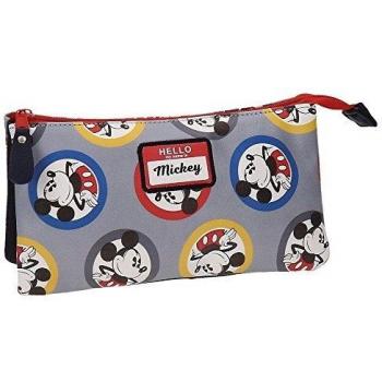 Disney Mickey Circles Estuche Triple Multicolor 22x12x5 cms Piel Sintética
