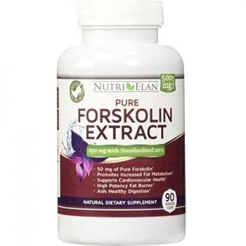 Forskolin 250mg Fat Burner 90 Capsules - Standardized 20% @ 250mg Per Capsule with 50mg of Active Coleus Forskohlii - Natural Appetite Suppressant and Weight Loss Supplement