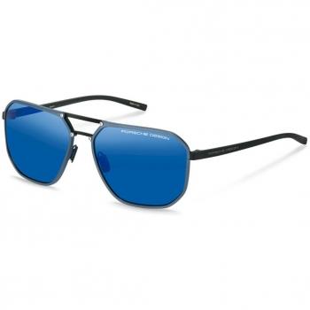 Porsche Design P8971 C775 Men's Titanium Sunglasses with Blue Mirrored Lenses, Size 61 MM