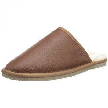 Hush Puppies Coady Tan Leather Memory Foam Men's Slipper - Size UK 10