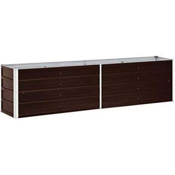 vidaXL Garden Raised Bed Galvanised Steel 240x40x45 cm Brown