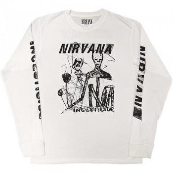 Camiseta de manga larga unisex adulto Nirvana Incesticide blanca M