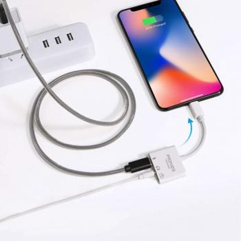 Promate MediaBridge-i Lightning Hub a USB 2.0/Jack 3.5/Lightning Blanco