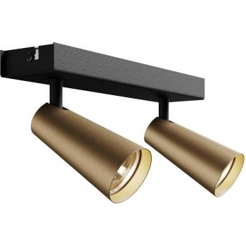 Lámpara de techo Lucande Angelina en latón-oro, 2 luces, foco empotrado, metal e.o., para dormitorio (GU10)