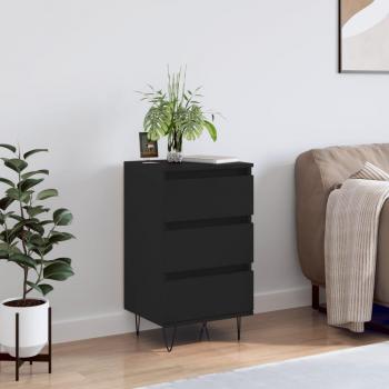 Aparador de madera de ingeniería negro 40x35x70 cm, mueble de almacenaje para salón con armarios y puertas, cajón de madera, buffet moderno, armario auxiliar y de almacenamiento