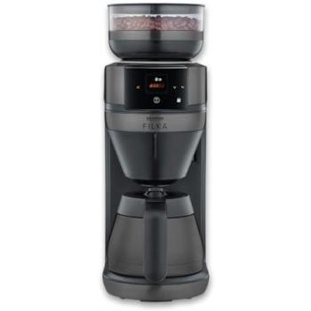 Cafetera de Filtro Automática Severin FILKA KA 4855 con Jarra Termo y Molinillo Integrado, Color Negro Inoxidable