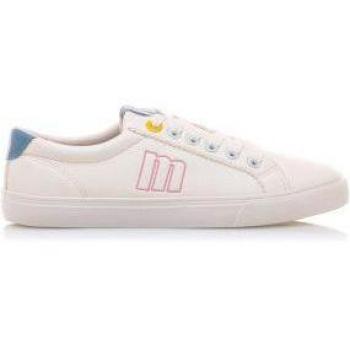 Zapatillas Mustang Aria para Mujer en Color Blanco con Detalles de Colores, Estilo Bamba, Modelo 60142 BLANCO/LUCY A