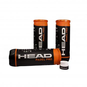 PACK DE 3 BOTES DE PELOTAS BOLAS DE PADEL TENIS HEAD PADEL PRO WPT + 1 OVERGRIP HEAD XTREME PERFORADO GRATIS
