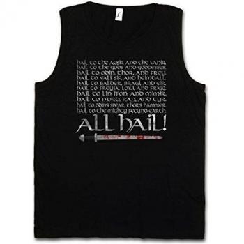 ALL HAIL CAMISETA SIN MANGAS - Odin Odhin Walhalla Walhall escandinavo Dio Celtas Teutones Valhalla Valhall Thor Loki Ragnarök Aesir Vanir Jotunheim Vikings Viking Ragnar Tamaños S - 5XL