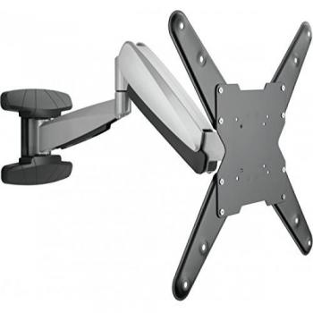 Soporte de pared FULL MOTION 1 para pantalla de plasma y LCD, color aluminio negro, compatible con pantallas de 23 a 55 pulgadas, capacidad de carga hasta 30 kg, con patrones de montaje VESA de 75 x