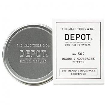 Depot No. 502 Beard & Moustache Butter - Crema Hidratante para Barba y Bigote, 30 ml, Manteca de Nutrición Profunda