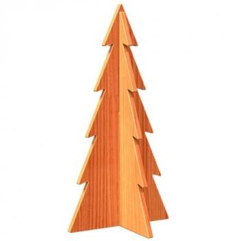 Árbol de Navidad de adorno madera maciza pino marrón cera 59,5 cm
