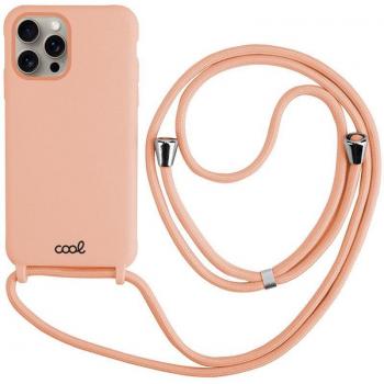 Funda para iPhone 15 Pro Max con Cordón Liso en Color Rosa
