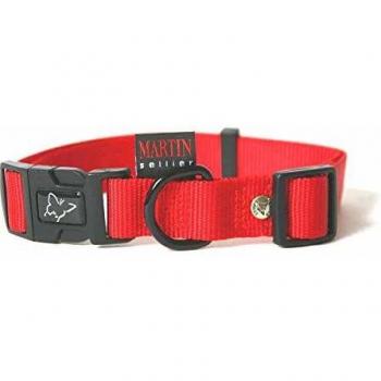 Collar de perro ajustable de nylon rojo Martin Sellier 25-45/65