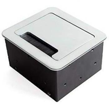 Emuca - Regleta multienchufe retráctil para empotrar en la mesa, base de enchufes multiconector