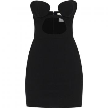 Nensi Dojaka Women's Mini Bustier Dress With Cut-Out in Black | Size Small | DR117
