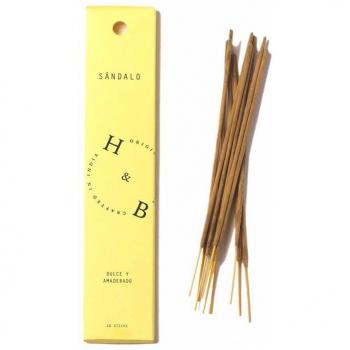 H&B - Incienso de sándalo sin tóxicos, aroma natural, 10 varillas