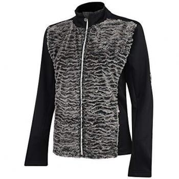 Dare 2b Suéter Tejido de Piel sintética con Cremallera Completa y Forro Polar para Mujer, Mujer, DWA432 2XU12L, Charcoal Grey/Black, 12
