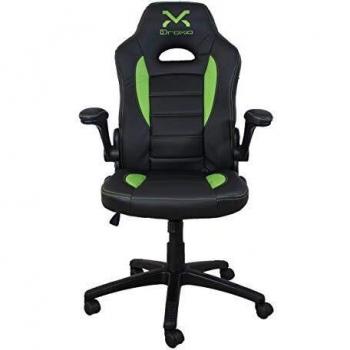Silla Gaming Troun Value Negra-Verde con Reposabrazos Plegables