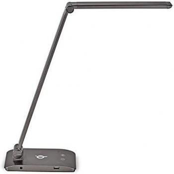 Lámpara de mesa LED MAULstella dimmable con carga Qi y USB - color antracita