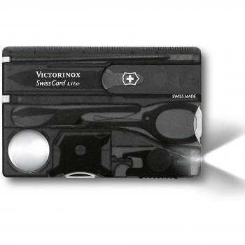 Victorinox Swisscard Lite, color Negro Transparente, Led Blanco